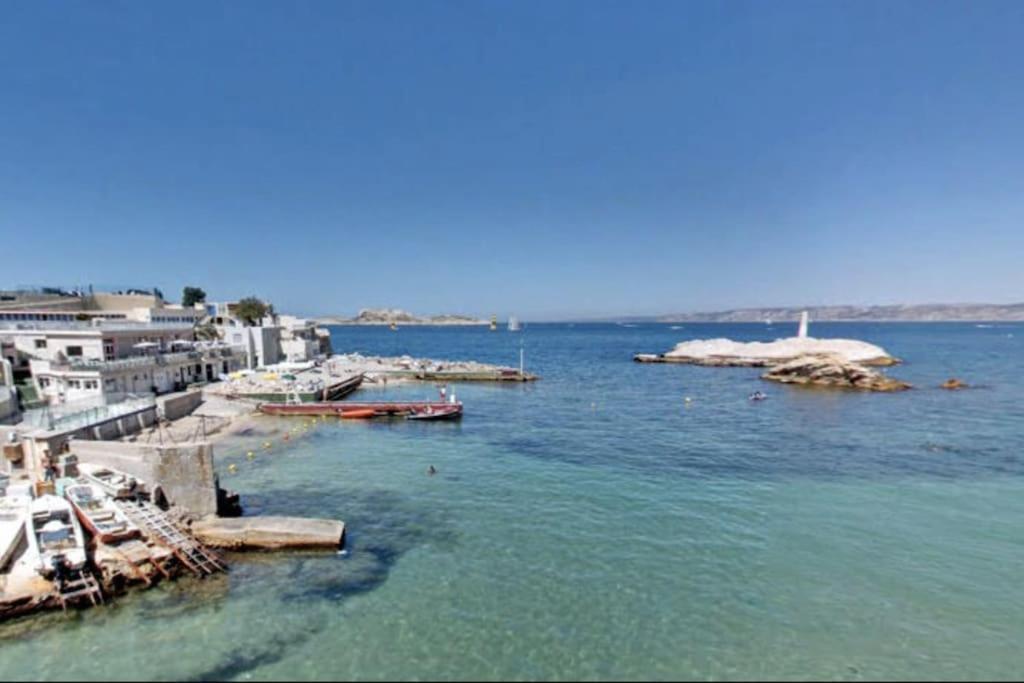 Villa En Bord De Mer A Malmousque Marseille Bagian luar foto